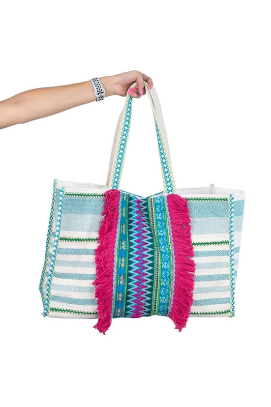 Aqua Beach Tote Bag